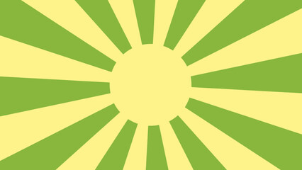 春背景8 （放射/太陽/グリーンとイエロー） /  Green and Yellow Sunburst Background with Circular Center Space
