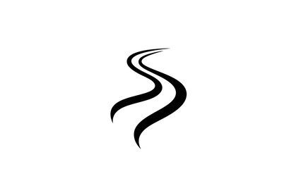 Obraz premium Winding Road Illustration on White Background for Creative Projects.
