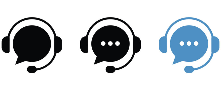 Customer support icon vector set, assistance and technical support symbols, customer service and call center illustrations, hotline operator and staff agent icons, editable vector design,