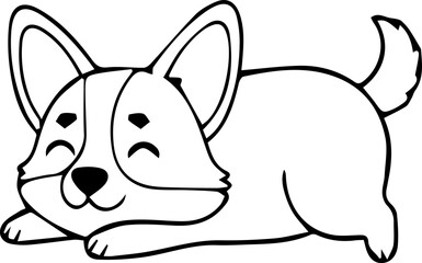 corgi happy puppy dog cartoon