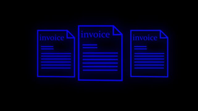 Invoice Document Icon Set Financial Document Payment Receipt Tax Bookkeeping Business Document, Paperwork Billing And Accounting Concept.