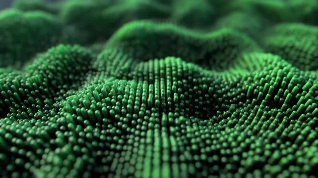 Self-repairing materials created from recycled particles. Automatic self-assembly of microscopic particles, circular economy concept, nanotechnology and innovative sustainable construction.