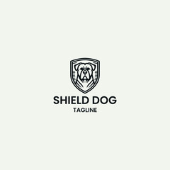 Obraz premium Shield dog logo style icon design template vector illustration