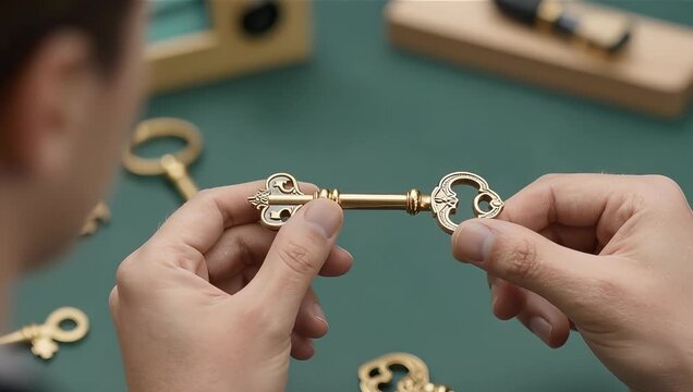 Golden Key in Hands: Exploring Vintage Keys and Their Intricate Designs