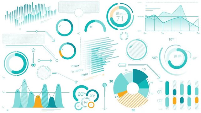 Animated pack of charts and business infographic elements