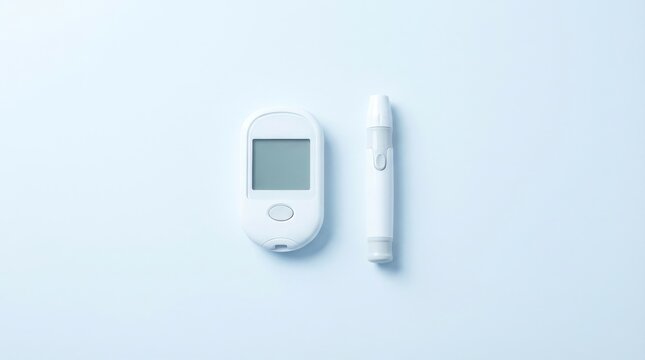 Digital Glucose Meter and Lancet Device for Blood Sugar Monitoring.