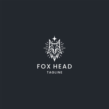 Fox head logo vector icon illustration