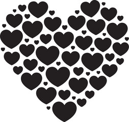 Fototapeta premium Heart Shape Silhouette Vector