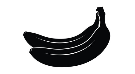 A black and white silhouette of a bunch of ripe bananas © Tm Studio