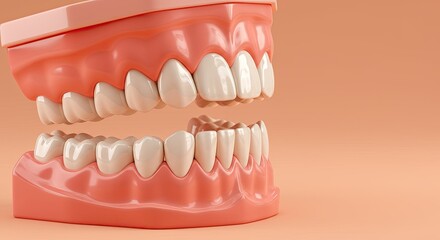 Obraz premium Dental model depicting human teeth in a studio setting
