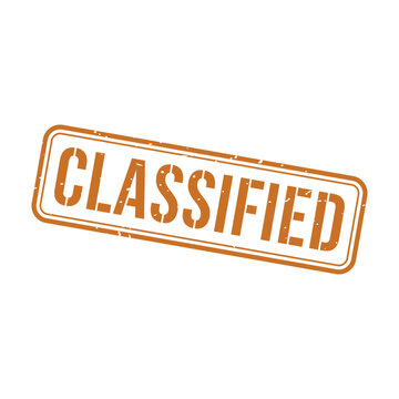 Classified Stamp, Classified Grunge Square Sign
