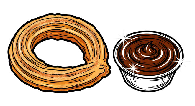 Delicious churro and chocolate treat for dessert lovers