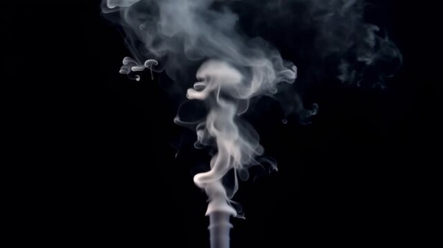 Natural White Smoke Rising Vertically &ndash; Realistic Cinematic Overlay Seamless Loop 4K