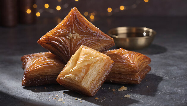 Authentic Bihari Khaja Sweet &ndash; Crispy Layered Indian Mithai with Glossy Sugar Syrup