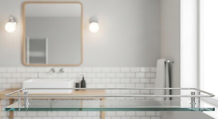 Modern white bathroom interior with a minimalist sink and bright window lighting for professional lifestyle branding and real estate photography