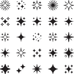 Fototapeta premium Sparkle Star Line Editable Icon Set – Contains Icons Related to Shine, Glitter, Magic, Light, Decoration & More. Editable Stroke. Vector Illustration