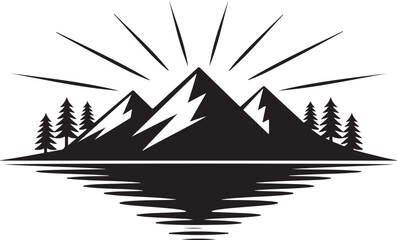 Obraz premium Vintage mountain logo and illustration
