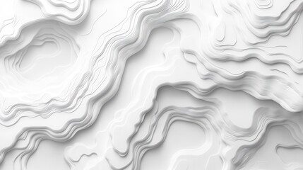 Fototapeta premium Abstract White Relief Terrain
