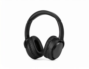 Premium Black Noise Canceling Wireless Headphones Isolated on Light Background