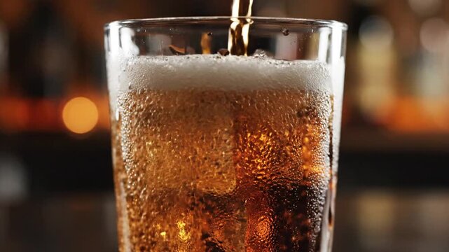Refreshing Drinks Being Poured into Glasses.
