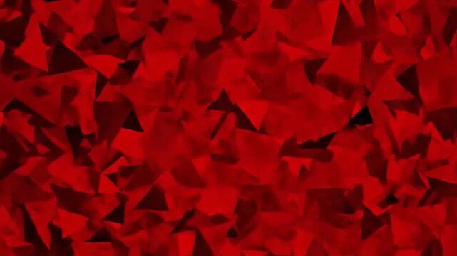 Dynamic abstract background with many red geometric shards creating a vibrant