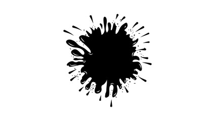 Blob of  splattered paint,black isolated silhouette