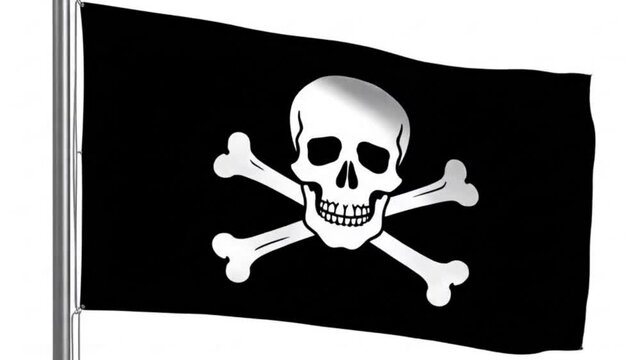 Simple Animated Jolly Roger Flag Loop
