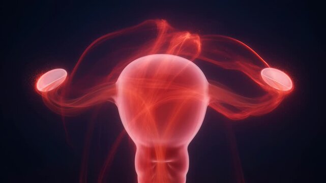 Dynamic 3D Animation: Glowing Female Reproductive System Illustrating Ovulation and Reproductive Health