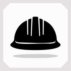 Fototapeta premium Black hard hat graphic, symbolizing crucial workplace safety and worker protection; an essential visual concept for secure operations in construction and industrial settings