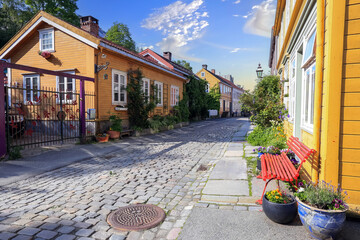 Residential district Bakklandet in Trondheim