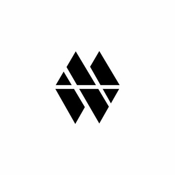 Letter mw logo vector initial monogram black and white icon style Design template