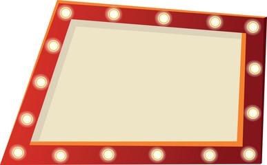 Empty retro marquee billboard frame for text message.