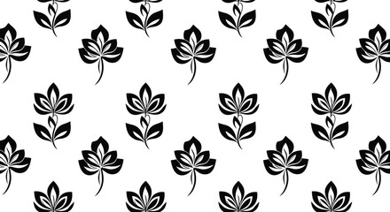 Black and white leaf pattern design.