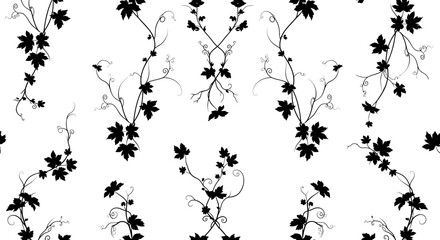 Black silhouettes of maple tree branches. © Kebo