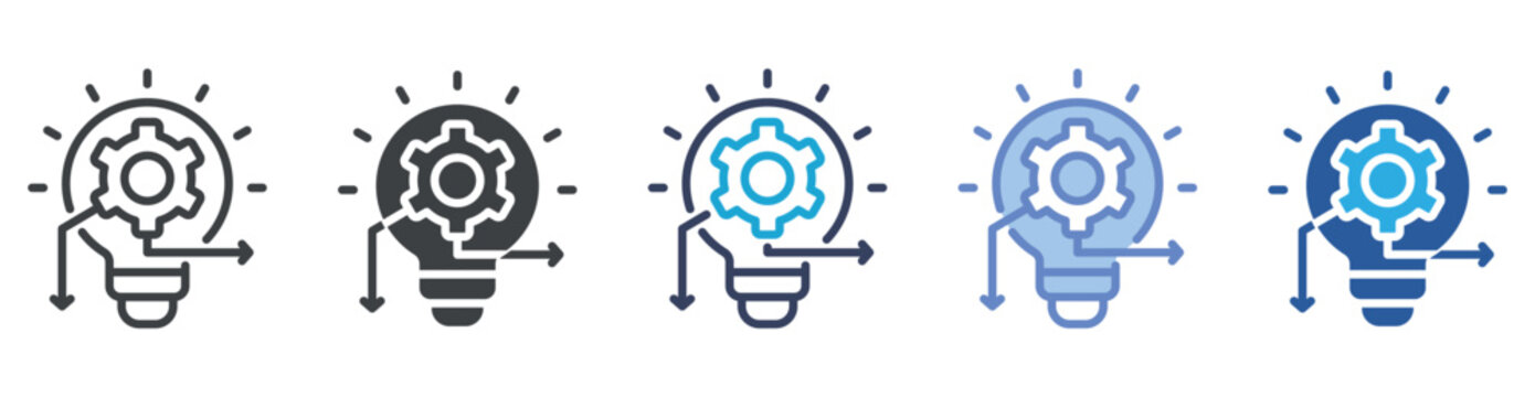 Strategy icon set multiple style collection
