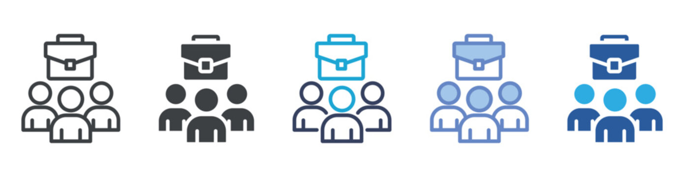 Employee icon set multiple style collection