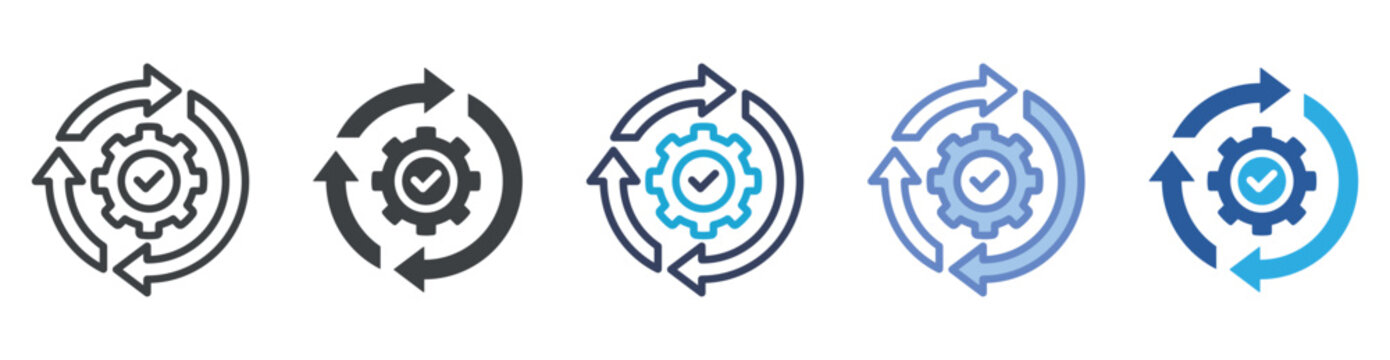 Development icon set multiple style collection
