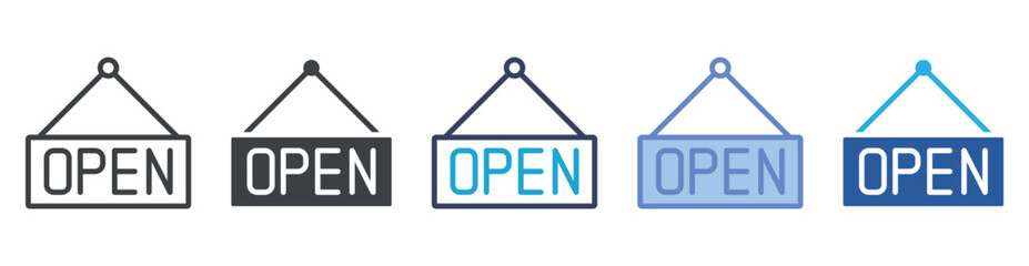 Open icon set multiple style collection