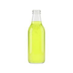Glass Bottle Filled with Sparkling Yellow Liquid