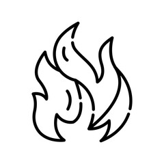 Obraz premium fire black line icon.