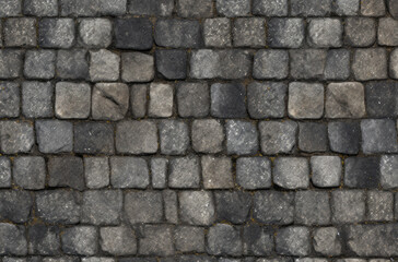 Obraz premium Processed collage of old street pavement surface texture. Background for banner, backdrop.