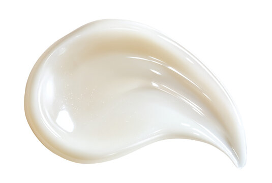 Glossy creamy brushstroke with soft light on transparent background