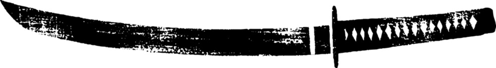 Obraz premium Minimalist high contrast katana ink illustration for design and decor
