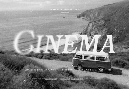 Old Cinema Text Effect Mockup