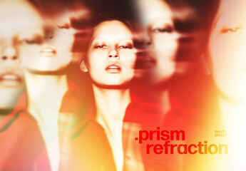 Prism Refraction Photo Effect Mockup