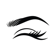 Fototapeta premium Black Eyelashes Isolated on White Background