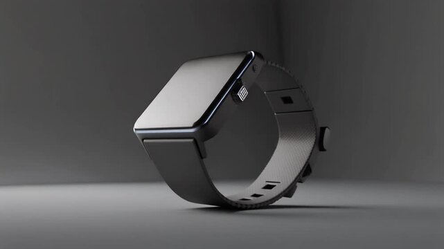 smartwatch mockup, minimal background, soft studio lighting, slow tilt orbit camera movement, realistic texture, 4k, loopable commercial video