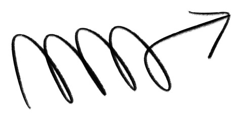 Obraz premium Hand-drawn spiral arrow doodle pointing upward for presentations, diagrams, creative designs and notes. Arrows collection for business and education design element.