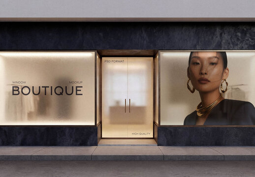 Boutique Windows Sticker Mockup