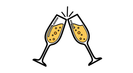 Fototapeta premium Champagne glasses clinking together in a celebratory toast at a festive event